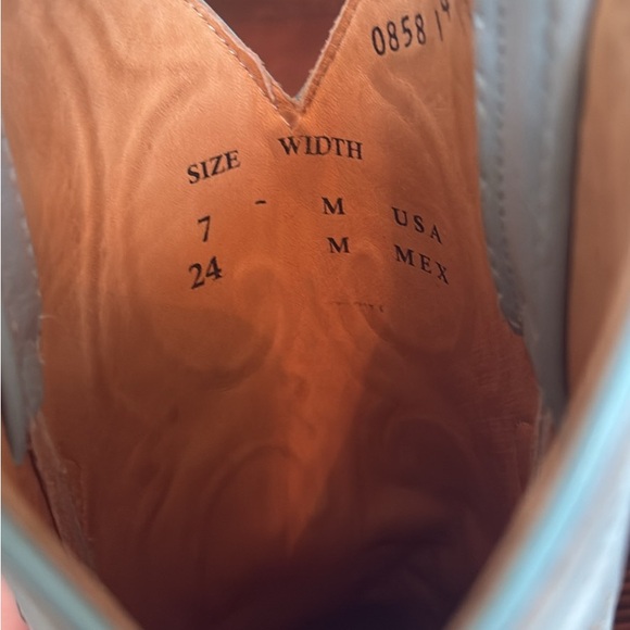 Stylish Blue and Cream Women's Cowboy Boots - Picture 5 of 7